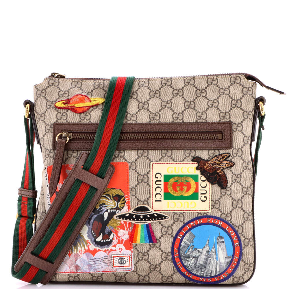 Gucci Medium Courrier Zip Messenger GG Coated Canvas with Applique